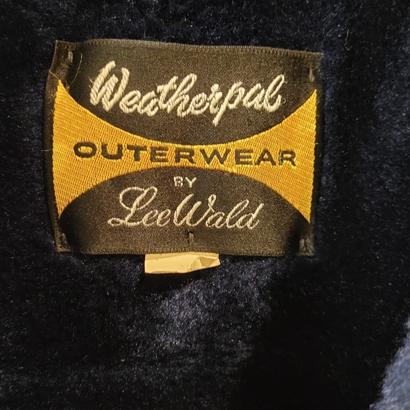 Vintage Lee Wald Coat Belted Faux Fur Lined Blue Weatherpal Winter Jacket 38 / L - Picture 6 of 7